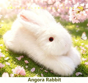 Peluche Lapin Angora Longue en Polaire avec Rembourrage Lesté pour Décoration Canapé Lit, Cadeau Anniversaire Fêtes - Product Image 3