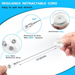 Cross-border semi-transparent rotating back <b>clip</b> easy-pull <b>buckle</b> stretchable badge roll easy-pull name tag ID card <b>buckle</b> in - Product Image 5