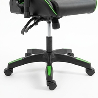 Chaise de jeu noire et verte en cuir PU inclinable, réglable en hauteur, pivotante, avec accoudoirs réglables pour salle de jeu