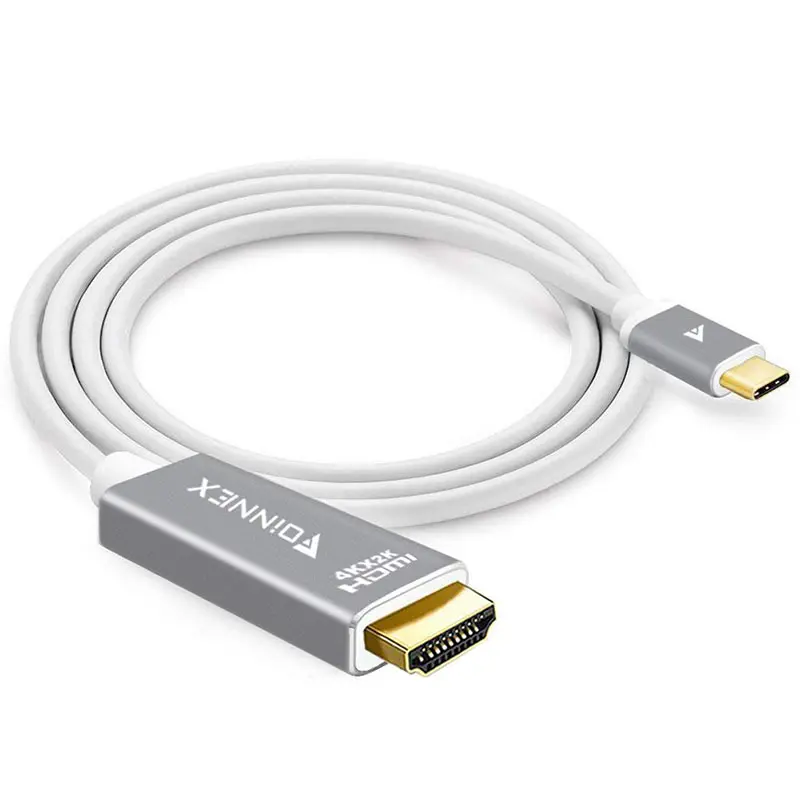 USB3.1 نوع C إلى HDMI 4K 60Hz الذكور إلى كابل موصل ذكر محول محول مع سعر المصنع اللون الفضة
