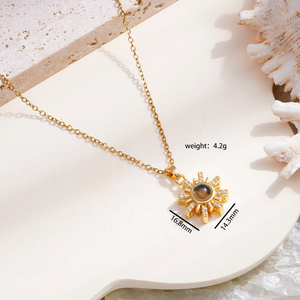 Collier ras du cou tendance « <span class=keywords><strong>Je</strong></span> <span class=keywords><strong>t</strong></span>'<span class=keywords><strong>aime</strong></span> » en 100 langues, design classique avec pendentif étoile - Product Image 5