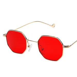 2020 패션 뜨거운 판매 여성 팔각형 빛 편리한 선글라스 옐로우 렌즈 메탈 프레임 고글 틴티드 안경 3003