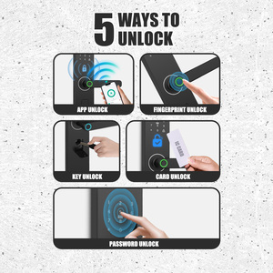 Cerradura digital inteligente sin llave 6068 para puerta con manija y gancho de seguridad, compra al por mayor - Product Image 2
