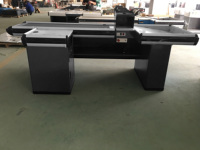 Comptoir de sortie de supermarché avec affichage automatique de table de caissier inoxydable de ceinture