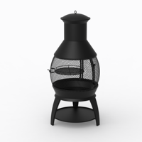 Cheminée en acier noir de haute qualité, résistante à la chaleur, pour charbon de bois, idéale pour l'extérieur