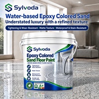 Peinture pour sols en sable coloré époxy à base d'eau SYLVODA, écologique, faible odeur, qualité de l'air intérieur A+, finition mate de luxe
