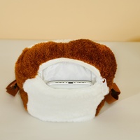 Sac bandoulière moyen Cloud Toast, sac à bandoulière créatif et mignon en peluche avec fermeture éclair pour motif visage, en PU