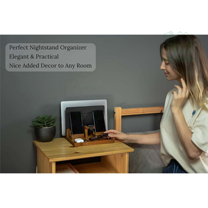 Útil teléfono inteligente Reloj portátil tableta y otros dispositivos organizador de estación de carga de madera de Bambú - Product Image 5