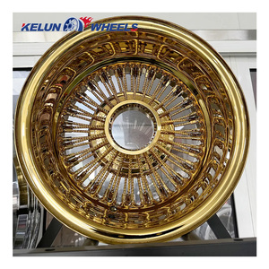 ล้อแม็กซ์เหล็กขนาด 13-18 นิ้ว รุ่น Knock off Style 5*4.5"/4.75"/5" สีทองโครเมียม ฝาครอบแบบลอยตัว ล้อแม็กซ์สีทอง - Product Image 6