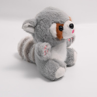 Boneka Rakun Duduk Mini Realistis, Mainan Hewan Isi Lembut, Gantungan Kunci Rakun, Hiasan Tas