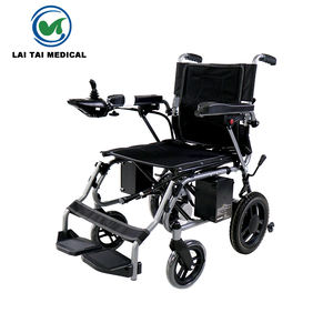 Sedia a rotelle portatile portatile pieghevole elettrica leggera e pieghevole in acciaio al carbonio - Product Image 5