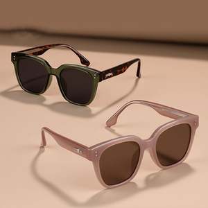 Lunettes de soleil polarisées carrées vertes tendance 2025 avec logo personnalisé pour hommes et femmes, avec rivets, en acétate, pour la conduite - Product Image 2