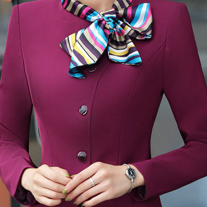 Women's Flight Attendant Uniform Business Suit Long Sleeve Polyester Stewardess Uniform For Airline <b>Work</b> - Product Image 3