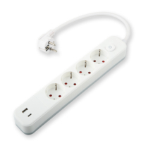 Barrette d'alimentation EU 4 voies avec prise d'extension électrique usb avec interrupteur marche/arrêt et indicateur l