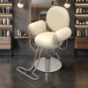 Fauteuil de Barbier Haut de Gamme en Métal Tendance pour Hôtel - Mobilier Commercial de Salon au Design Moderne - Fauteuil de Coiffure Exclusif à Hauteur Réglable - Product Image 4