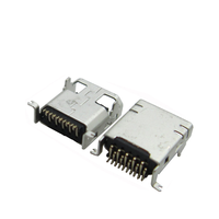 USB-SAMSUNG-12PF-DS Mini USB Konektor Perempuan 12 Pin SMT Melalui Lubang Sudut Kanan Mini USB 2.0 Tipe A