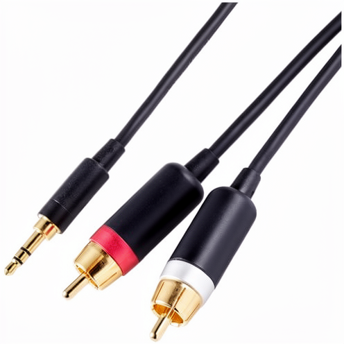 For Basics 3.5mm Aux 2 RCA Adapter Audio Cable Combination for Stereo Speakers Subwoofer Gold-Plated Plugs 1.22m Black