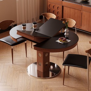 Extendable Oval Dining <b>Table</b> Solid Wood Foldable Modern Design For <b>Small</b> Homes And Apartments Vintage Style - Product Image 3