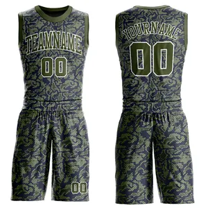 Latest Basketball Jersey Design Logo Custom Camo Mesh Quick Dry Basketball Uniform Shirt Sets For American