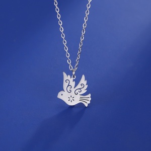 Women's Sterling Silver Descending Dove Pendant Necklace - 18" Rhodium Plated Chain Included - View #13