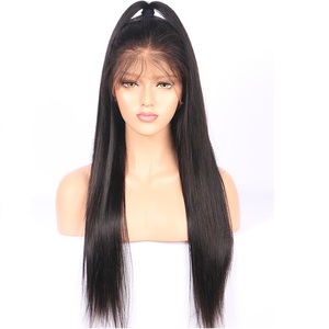 Las ventas de viernes negro venta al por mayor envío gratuito cutícula alineada pelo brasileño sin procesar de la Virgen de cabello humano completo pelucas de encaje recto - Product Image 2