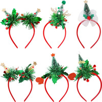 Serre-tête Mini Sapin de Noël 2027, Décoration Créative pour Fête de Noël, Serre-tête Étoile à Cinq Branches Petit Sapin