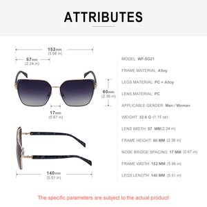 Partagas แว่นกันแดดแฟชั่นสำหรับผู้หญิงแว่นกันแดด UV400กรอบโลหะขนาดใหญ่ออกแบบโลโก้ได้ตามต้องการ - Product Image 6