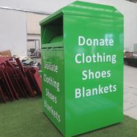 Conteneur de Recyclage Textile Extérieur en Acier Grande Capacité avec Fente Anti-vol et Impression Personnalisée pour la Donations de Vêtements