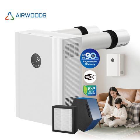 Single Room ERV Ductless Wall Mounted Hvac Wall Mounted Ventilation System Recovery Ventilation System Heat Recovery