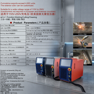 Machine de soudage laser à fibre portative refroidie par air de 700 W pour l'acier inoxydable et l'aluminium, machine de soudage laser industrielle - Product Image 4