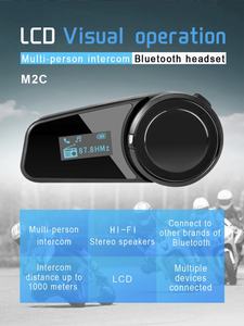 Maxto M2C 1000M Langstrecken-Intercom Bluetooth-Kopfhörer Motorradhelm-Headset mit <span class=keywords><strong>2</strong></span>-in-1-Mikrofon - Product Image 2