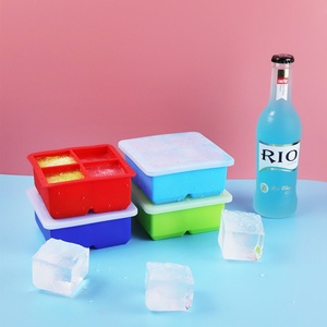 Food Grade Silicone Mold for <b>Ice</b> Cube 4 Cavities Square Shape <b>Ice</b> Making Mold Silicone <b>Ice</b> Cube Tray - Product Image 1