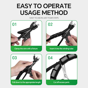 Bande de protection spirale noire flexible LTS de 42 mm de diamètre pour l'organisation et l'isolation des câbles, gaine de câble en <span class=keywords><strong>PE</strong></span> pour réparations de câbles - Product Image 5