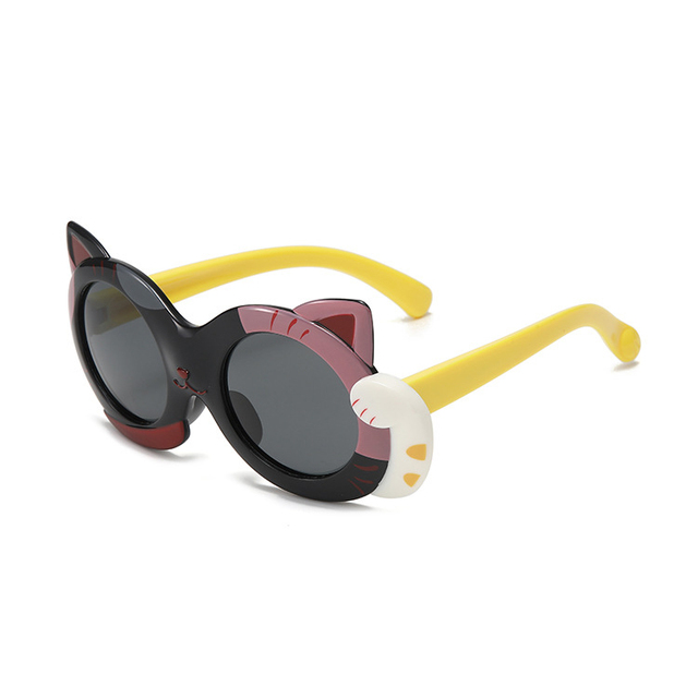 Cute Cartoon Girl Boy Sunglasses Children's UV Protective Polarized Silicone Glasses with TAC Lenses New Design for Boys Girls
