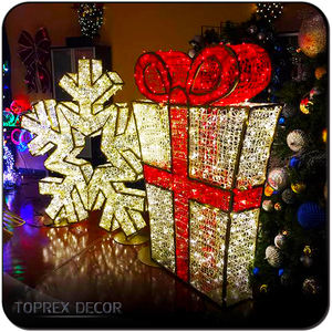 トプレックス常設屋外照明 ホリデーライト クリスマスデコレーション 3Dファブリックギフトボックスセット クリスマスライト - Product Image 4