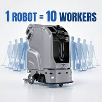 Robot de nettoyage de sols industriels CleanHorse TN70 AI, robot de nettoyage de voirie pour aéroport, entrepôt en béton