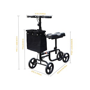 Carro de rodilla plegable de cuatro ruedas para rehabilitación, ayuda portátil para caminar en casos de fracturas y asistencia para la debilidad de las extremidades inferiores - Product Image 2
