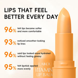 Baume à lèvres à <span class=keywords><strong>la</strong></span> vitamine C LAIKOU 3,5 g Hydratant Anti-sécheresse Anti-fissures Éclaircissant les ridules des lèvres Baume à lèvres hydratant au beurre de karité - Product Image 2