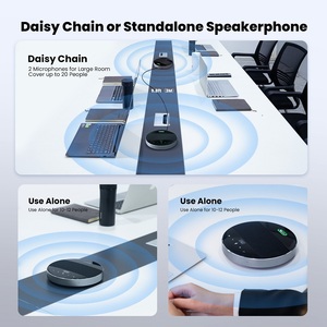 Speakerphone nirkabel Omnidirectional, rantai Daisy profesional 360 °, Blue-tooth dengan jangkauan Pickup Audio 12m untuk panggilan konferensi - Product Image 2