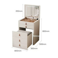 Table de toilette blanche personnalisée pour chambre à coucher, avec miroir et tabouret escamotable intégré, pour mobilier de chambre