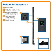 PDU de rack de 19 pouces, PDU intelligent, PDU intelligent avec compteur et contrôle
