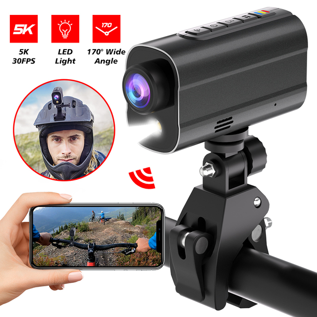 2024 OEM Waterproof Motorcycle Helmet Recorder 4K Camera with Light WIFI Fast 1000mah Charging Media New 1000mah Screen