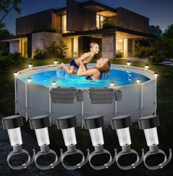 Boyid Solar LED Night Light for Garden IP44 Waterproof Pool Accessories Fence Decoration for Ground Pool for Evening Ambiance