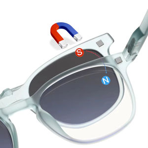 Logotipo personalizado moda cuadrado Anti Luz Azul 2 en <span class=keywords><strong>1</strong></span> gafas ópticas polarizadas gafas de sol magnéticas Clip para hombres mujeres - Product Image 5