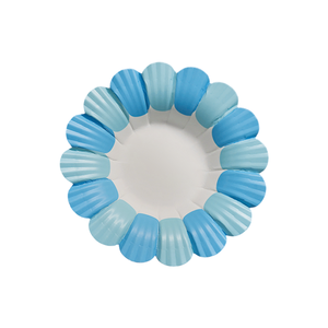 Ensemble de 10 assiettes jetables <span class=keywords><strong>en</strong></span> papier bleu <span class=keywords><strong>en</strong></span> forme de pétale pour enfants, idéales pour l'artisanat <span class=keywords><strong>DIY</strong></span>, les plateaux de desserts de fête, la décoration murale et la mise <span class=keywords><strong>en</strong></span> scène de table événementielle - Product Image 1