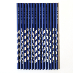 Lápices con forma de aguja HB azules de madera con agarre triangular para estudiantes, práctica de caligrafía, artículos de papelería - Product Image 5