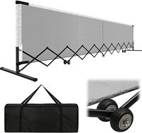 Filet de pickleball portable rétractable avec roues, 22 pieds, système de filet robuste avec cadre métallique pour jardin, garage et entraînement