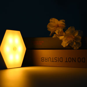 Luz de noche con Sensor <span class=keywords><strong>hexagonal</strong></span> debajo del Gabinete para escaleras, luz Led con Sensor alimentado por batería de 600Mah para dormitorio - Product Image 1