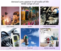 Vente en gros de bombes aérosols vides de 400 ml, 65 mm * 158 mm, en métal rechargeable pour emballage de peinture, personnalisation OEM