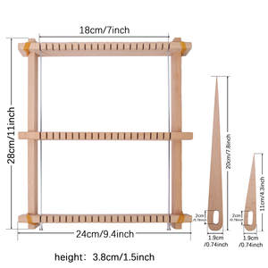 <span class=keywords><strong>Métier</strong></span> <span class=keywords><strong>à</strong></span> <span class=keywords><strong>tisser</strong></span> portable <span class=keywords><strong>en</strong></span> <span class=keywords><strong>bois</strong></span> massif, personnalisable, pour débutants et enfants, avec deux aiguilles et tiges métalliques, idéal pour le bricolage. - Product Image 3